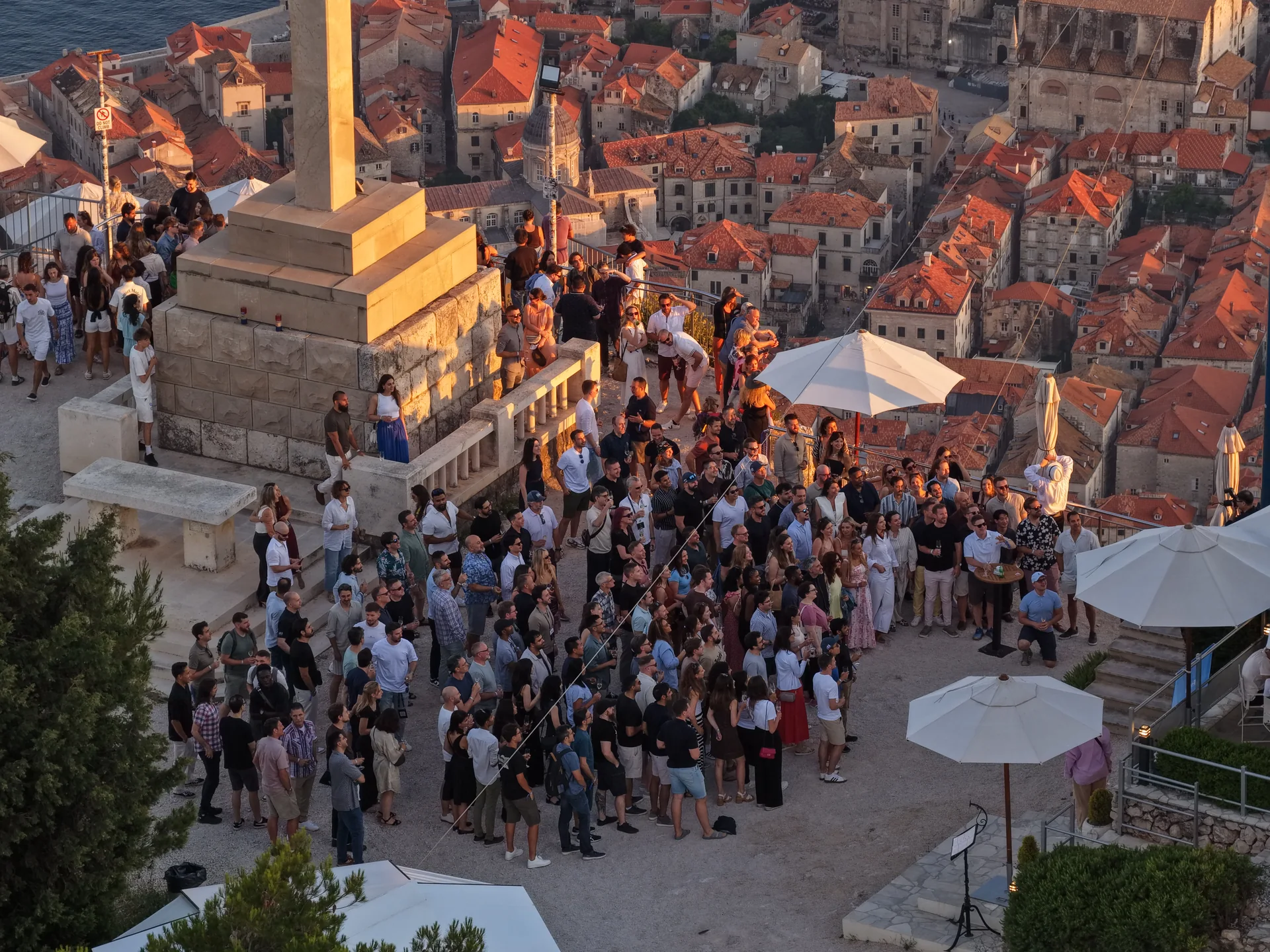 Over 200 Fonoa colleagues gathered on Mount Srđ at sunset, overlooking Dubrovnik and the Adriatic