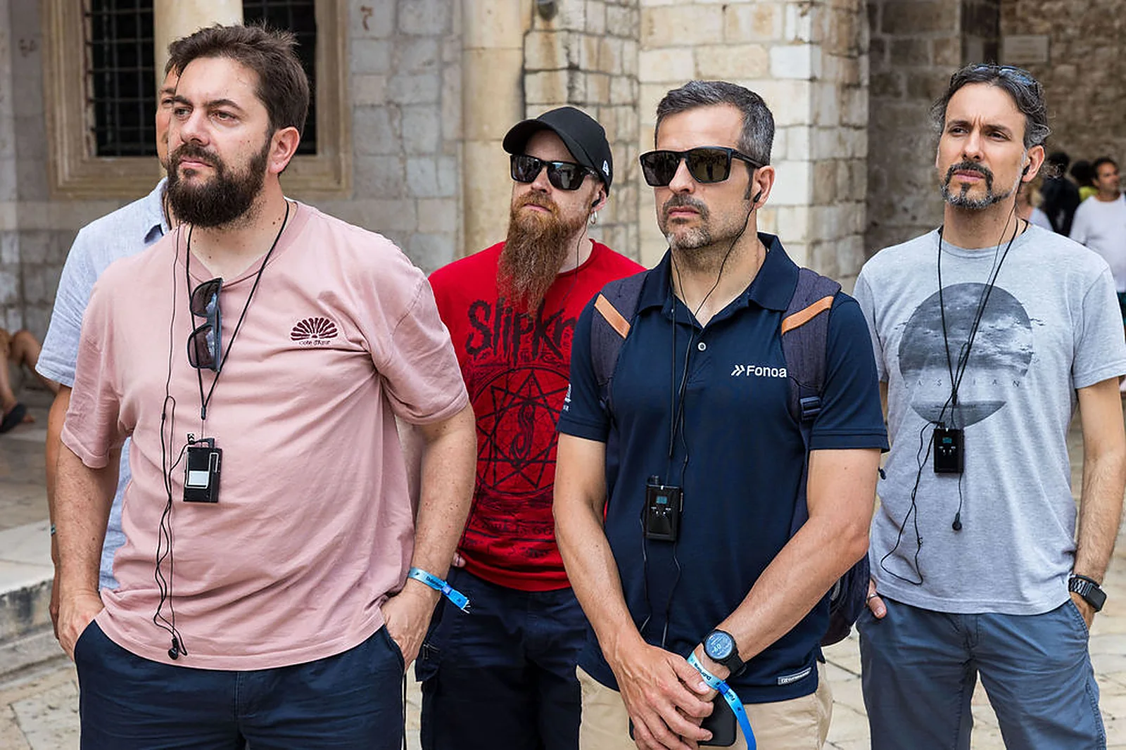 Fonoa colleagues walking Dubrovnik's limestone Stradun